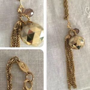 Baby phat disco ball gold colors club kid necklace